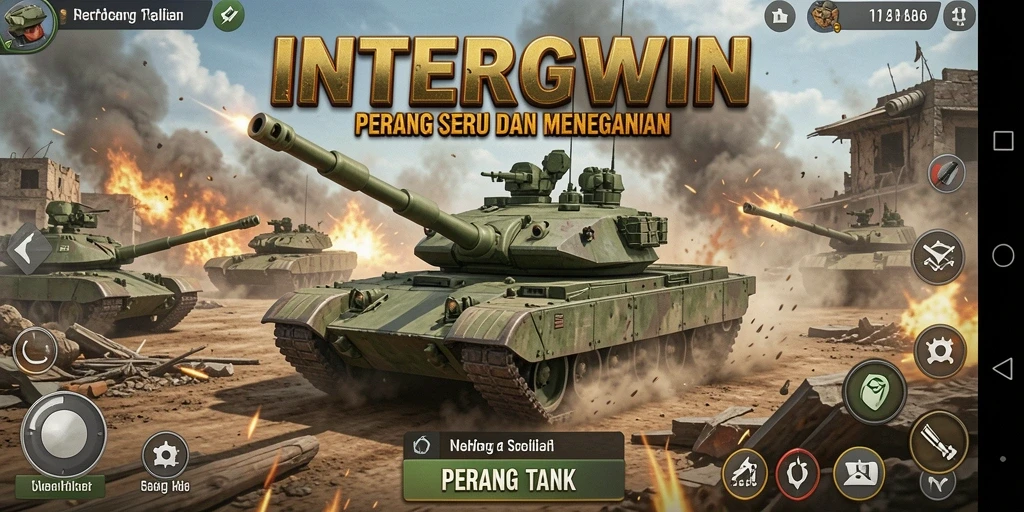 Tampilan antarmuka yang dinamis dalam pertempuran tank.