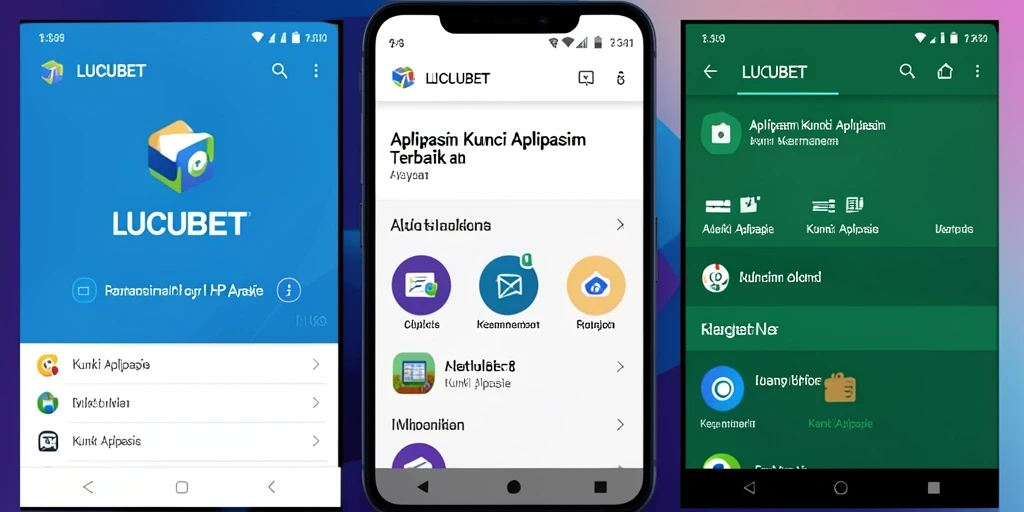 Tampilan antarmuka LUCUBET dengan fitur kunci aplikasi.
