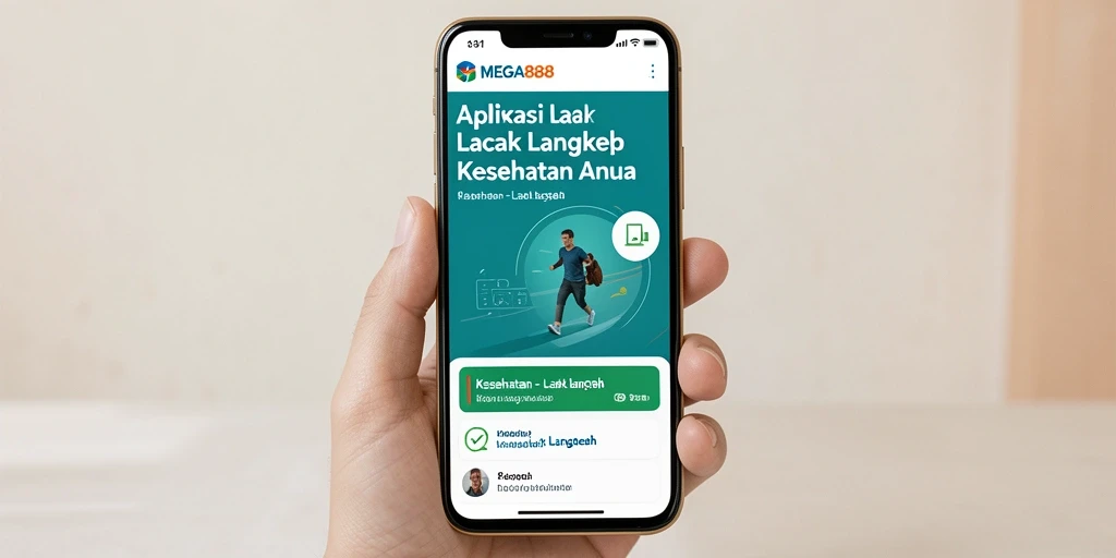 Antarmuka aplikasi MEGA888 untuk Lacak Langkah yang intuitif dan informatif.